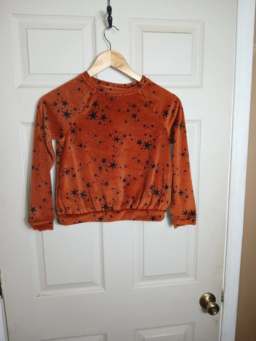 Cat & Jack Rust Orange Velour Star Print Pullover